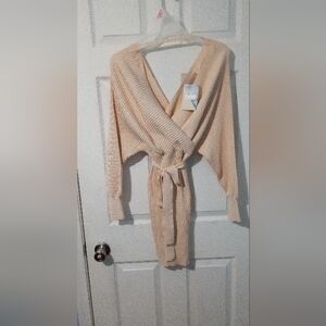 Love Tree Tan Mini Dress Wrap Style
